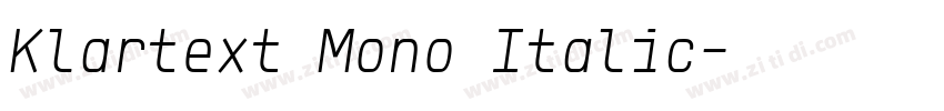 Klartext Mono Italic字体转换